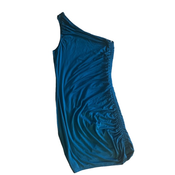 A New Day Women’s ruched knit, mini dress Teal Size XS - Picture 3 of 4